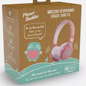 Planet Buddies Pink Olive the Owl Kids Wireless Headphones, New in Box